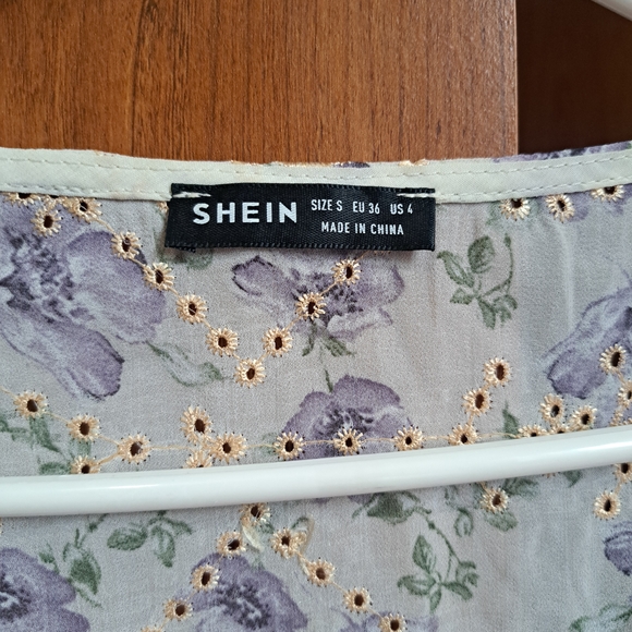 Shein Women Floral Top - Purple and White - Picture 3 of 4